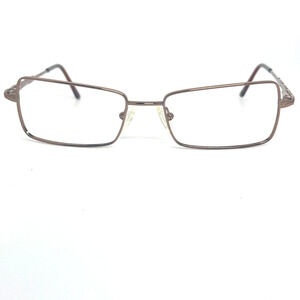 Genny 775-B 5339 Eyeglasses Frames Brown Rectangular Full Wire No‎ Lens H1241